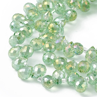Transparent Electroplate Glass Beads Strands EGLA-F152B-AB01-1