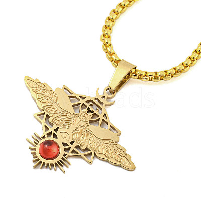 201 Stainless Steel Pendant Necklaces LS-NJEW-H030-06G-1