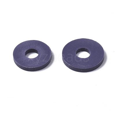 Flat Round Handmade Polymer Clay Beads CLAY-R067-10mm-04-1