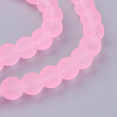 Baking Paint Transparent Glass Bead Strands GLAA-S031-8mm-20-1