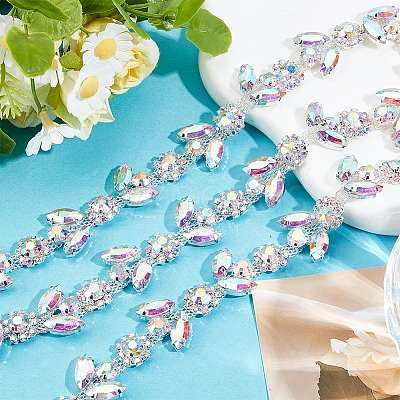 1 Yard Glass Rhinestone Chains DIY-WH0061-027S-1