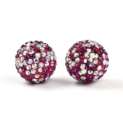 Polymer Clay Pave Rhinestone Beads RB-T018-01C-1