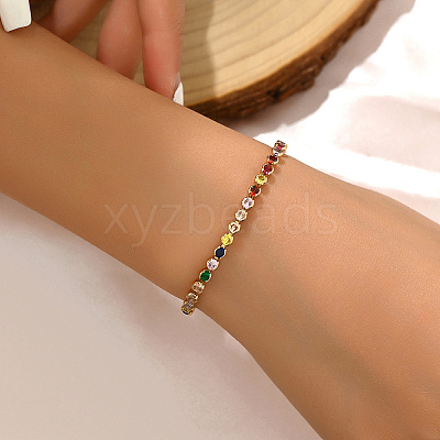 Minimalist Brass Pave Cubic Zirconia Tennis Bracelets for Women YE4484-3-1