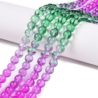 Baking Paint Transparent Glass Beads X-DGLA-M001-8mm-06-1