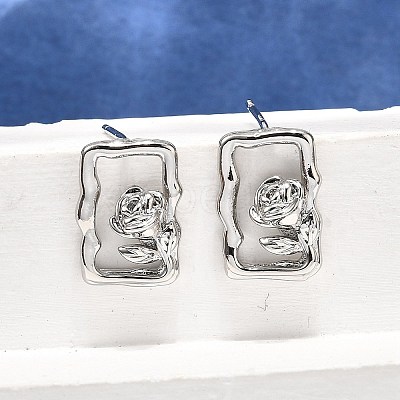 Brass Stud Earrings EJEW-G432-01P-1