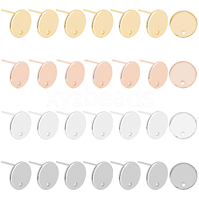 24Pcs 4 Colors 201 Stainless Steel Stud Earring Findings STAS-FH0001-78-1