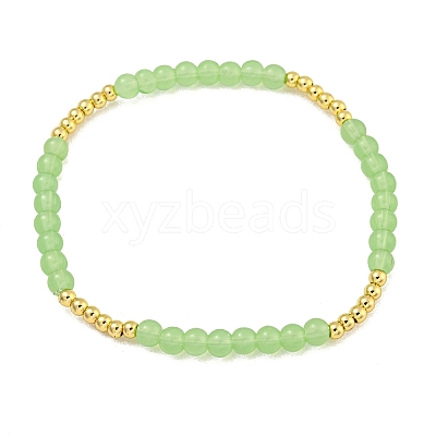 Rack Plating Brass with Crystal Round Beaded Bracelets for Women BJEW-B106-20G-1