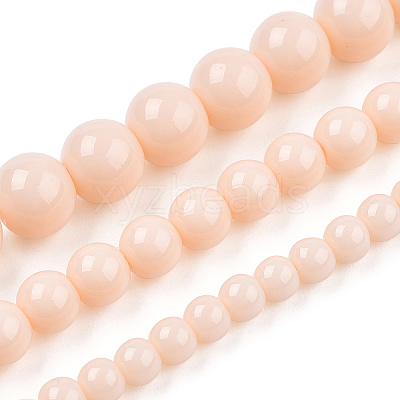Opaque Solid Color Glass Beads Strands GLAA-T032-P8mm-09-1