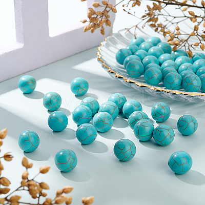 50Pcs Synthetic Turquoise Beads G-AR0004-59-1