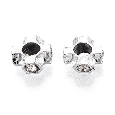 Alloy Rhinestone European Beads FIND-N009-04P-1