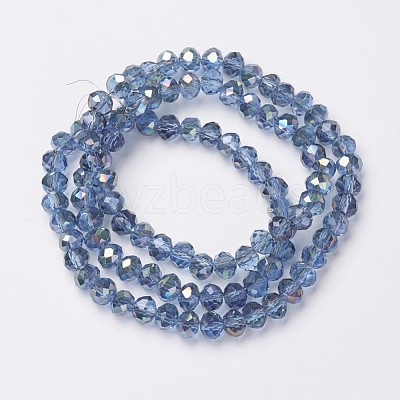 Electroplate Transparent Glass Beads Strands EGLA-A034-T4mm-S09-1
