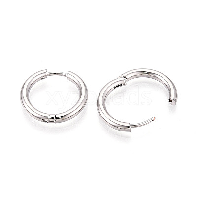 304 Stainless Steel Hoop Earrings EJEW-T048-24B-P-1
