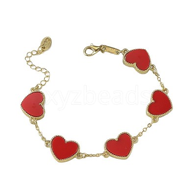 Valentine's Day Zinc Alloy Acrylic Link Bracelets FS-WG7C947-03-1