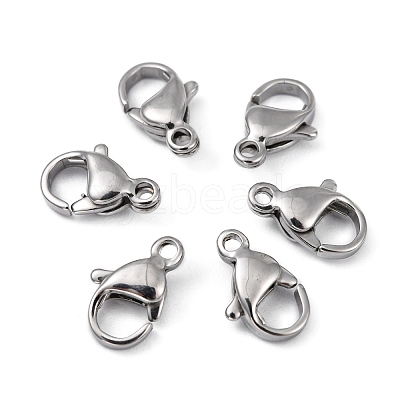 Tarnish Resistant Polished 316 Surgical Stainless Steel Lobster Claw Clasps STAS-R072-11A-1