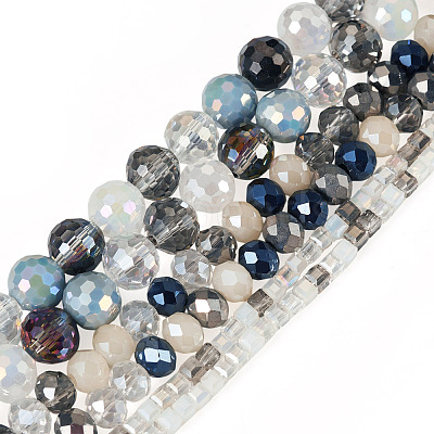 3 Strands 3 Style Electroplate Glass Beads Strands EGLA-TADJ0001-11A-1
