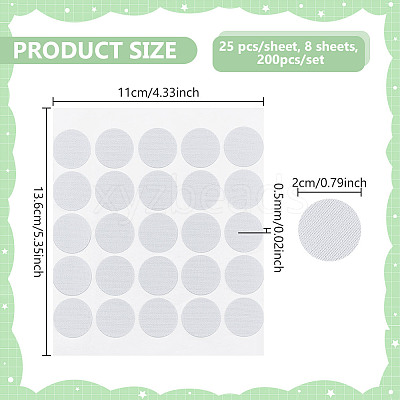 200Pcs Polyester Hot Melt Adhsive Screw Holes Cover Caps Stickers FIND-WH0609-76-1