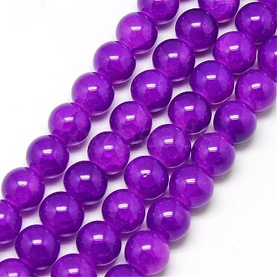 Baking Paint Crackle Glass Bead Strands DGLA-Q023-8mm-YS12-1
