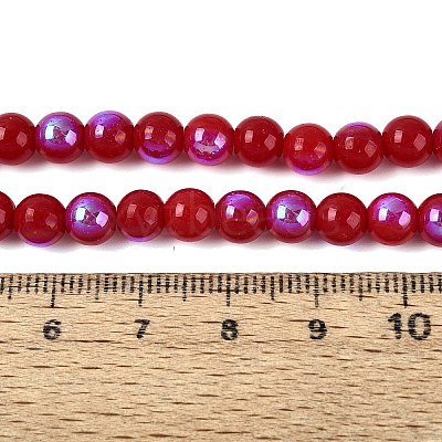 Electroplate Opaque Glass Beads Strands LS-EGLA-Q132-6MM-01C-06-1