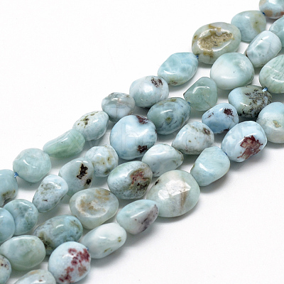 Natural Larimar Beads Strands G-R445-8x10-15-1