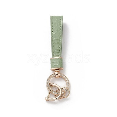 Microfiber & Zinc Alloy & Crystal Rhinestone Keychain LS-KEYC-G062-01E-1