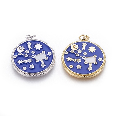Brass Cubic Zirconia Pendants KK-O113-06A-1