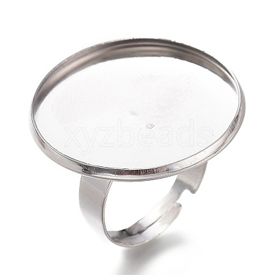 Tarnish Resistant Adjustable 304 Stainless Steel Finger Rings Components STAS-F149-18P-I-1