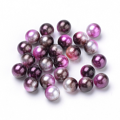 Rainbow Acrylic Imitation Pearl Beads OACR-R065-6mm-12-1