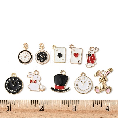 20Pcs 10 Styles Alloy Enamel Pendants ENAM-FP0002-89-1