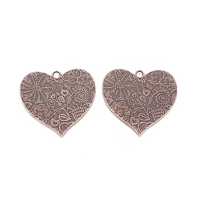 Tibetan Style Carved Flower Heart Alloy Big Pendants PALLOY-J564-14R-NF-1