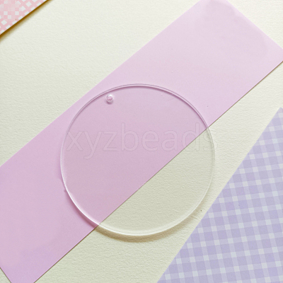 Transparent Acrylic Disc Big Pendants ZXFQ-PW0001-039L-1