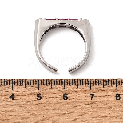 Brass Micro Pave Cubic Zirconia Cuff Open Rings for Women RJEW-L343-02P-05-1