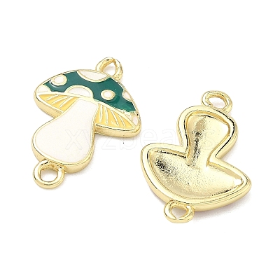 Autumn Brass Enamel Mushroom Links Connector Charms KK-K417-03A-G-1