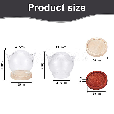 6 Sets 2 Colors Cat's Head Glass Dome Cover AJEW-DR0001-07-1