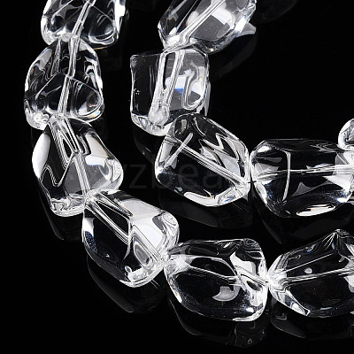 Transparency Glass Beads Strands X-GLAA-T023-15-1