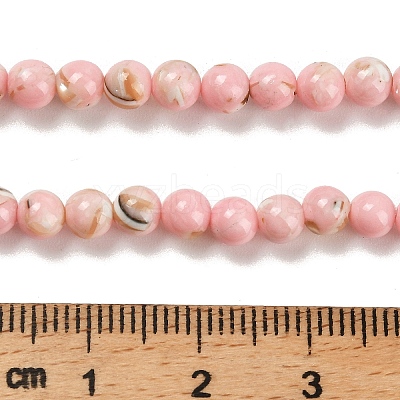 Assembled Synthetic Stone and Trochus Shell Beads Strands G-B128-08A-03-1