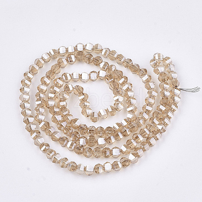 Electroplate Glass Beads Strands X-EGLA-S176-07B-B04-1