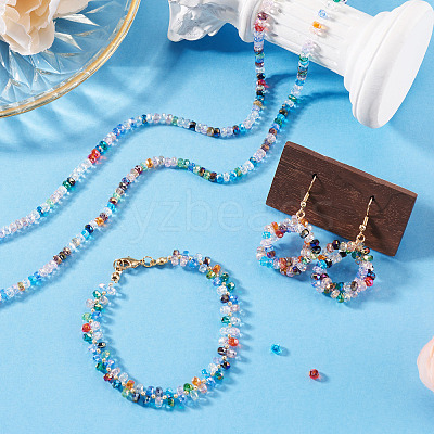 2 Starnds Electroplate Transparent Glass Beads Strands EGLA-TADJ0001-07-1