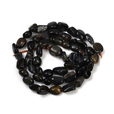 Dyed Natural Blue Tiger Eye Beads Strands G-Q060-D09-1