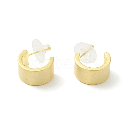 Alloy Thick C-shaped Stud Earrings with 925 Sterling Silver Pins EJEW-G310-08G-1