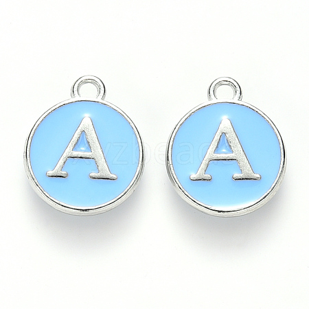 Platinum Plated Alloy Enamel Charms X-ENAM-S118-04A-P-1