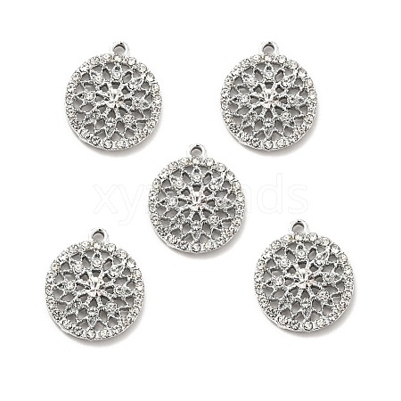 Alloy Rhinestone Pendants ALRI-C007-19P-1