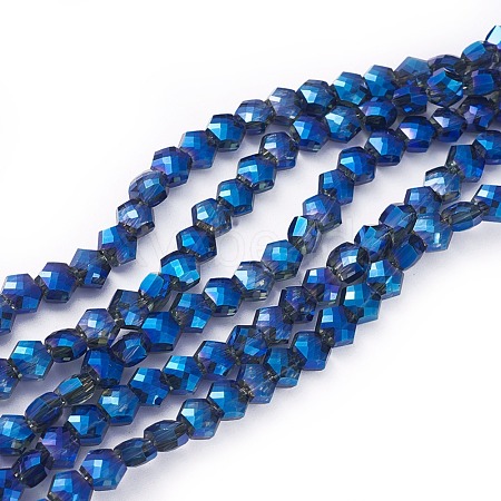 Electroplate Glass Beads Strands EGLA-F143-FR02-1