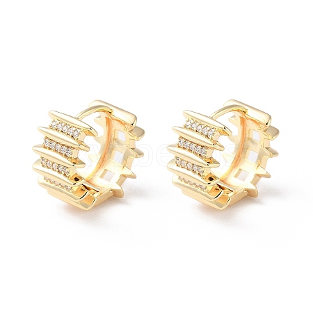 Brass Micro Pave Cubic Zirconia Hoop Earrings EJEW-P259-21G-1