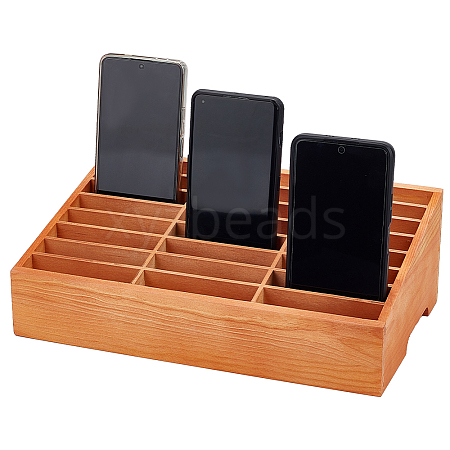 24-Grid Wooden Cell Phone Storage Box AJEW-WH0258-969B-1