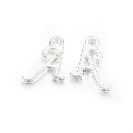 Silver Color Plated Alloy Letter Pendants PALLOY-J718-01S-A-1