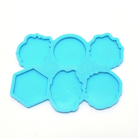 DIY 6 Styles Geometric Pattern Silicone Fondant Molds DIY-TAC0015-15-1