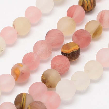 Tigerskin Glass Beads Strands X-G-D693-8mm-1