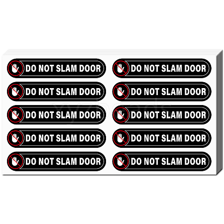 Mini PVC Coated Self Adhesive DO NOT SLAM DOOR Warning Stickers STIC-WH0017-006-1