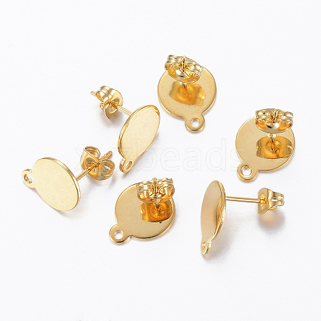 304 Stainless Steel Stud Earring Findings STAS-H558-27G-01-1