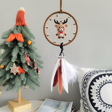 Cotton Woven Net/Web with Feather Hanging Decorations PW-WG7031A-01-1